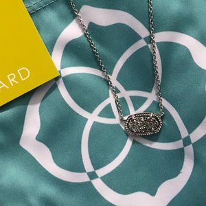 ✨New Kendra Scott Elisa Pendant in Platinum Drusy✨